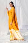 Shop Bharat Adiani Yellow Chanderi, Georgette Mirror Round Tie Dye Anarkali With Dupatta at Aza Fashions Shop_Bharat Adiani_Yellow Chanderi, Georgette Mirror Round Tie Dye Anarkali With Dupatta _at_Aza_Fashions