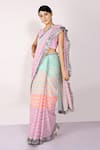 Buy_Anita Kanwal_Multi Color Mulmul Printed Leheriya Saree _Online_at_Aza_Fashions