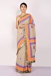 Buy_Anita Kanwal_Purple Handloom Printed Saree_at_Aza_Fashions