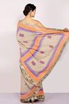 Shop_Anita Kanwal_Purple Handloom Printed Saree_at_Aza_Fashions