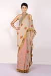 Buy_Anita Kanwal_Beige Handloom Jute Printed Butterfly Saree _at_Aza_Fashions