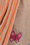 Anita Kanwal_Beige Handloom Jute Printed Butterfly Saree_at_Aza_Fashions
