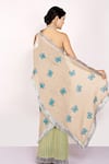 Shop_Anita Kanwal_Beige Handloom Jute Printed Butterfly Saree _at_Aza_Fashions