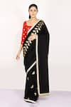 Buy_Anita Kanwal_Black Muslin Printed Butterfly Foil Saree _Online_at_Aza_Fashions