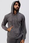 Emblaze_Grey Suede Hoodie And Joggers Set _Online_at_Aza_Fashions