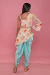 Shop Seams Pret And Couture Off White Crepe Printed Floral Asymmetric Azalea Tunic And Dhoti Pant Set at Aza Fashions Shop_Seams Pret And Couture_Off White Crepe Printed Floral Asymmetric Azalea Tunic And Dhoti Pant Set _at_Aza_Fashions