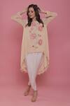 Buy_Seams Pret And Couture_Off White Crepe Embroidery Floral Round Emma Tunic And Dhoti Pant Set _at_Aza_Fashions