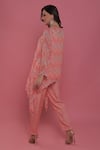Shop_Seams Pret And Couture_Pink Georgette And Shantoon Print & Embroidery Chevron Sandra Tunic & Pant Set _at_Aza_Fashions