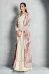 Stotram_Ivory Jacket- Crepe Embellished Dori Open Embroidered And Skirt Set_Online_at_Aza_Fashions