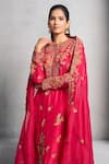 Buy_Stotram_Fuchsia Kurta Embellished Zardozi Round Set _Online_at_Aza_Fashions