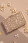 Buy_AMYRA_Gold Embellished Bella Sequin Box Clutch _at_Aza_Fashions