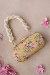 Buy_Amyra_Yellow Beads Elora Print Clutch_at_Aza_Fashions