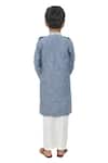 Shop_APRICOTKIDS_Blue Cotton Embroidery Floral Kurta And Pant Set _at_Aza_Fashions