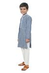 APRICOTKIDS_Blue Cotton Embroidery Floral Kurta And Pant Set _Online_at_Aza_Fashions