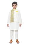 Shop_APRICOTKIDS_Multi Color Cotton, Silk Lace Multicolor Work Bundi Kurta Set _Online_at_Aza_Fashions