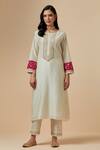 Buy_Anantaa by Roohi_Off White Silk Chanderi Palazzo_at_Aza_Fashions