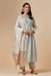 Shop_Anantaa By Roohi_Pink Silk Chanderi Floral Embroidered Dupatta _at_Aza_Fashions