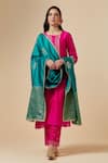 Buy_Anantaa by Roohi_Green Silk Chanderi Embroidered Floral Dupatta _at_Aza_Fashions