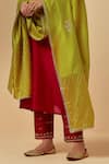 Buy_Anantaa By Roohi_Green Silk Chanderi Floral Embroidered Dupatta _Online_at_Aza_Fashions