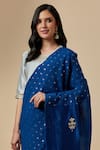 Buy_Anantaa by Roohi_Blue Cotton Embroidered Floral Polka Dot Saree_Online_at_Aza_Fashions