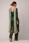 Shop_Joy Mitra_Green Modal Round Embroidered Kurta Set_at_Aza_Fashions