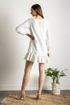 Shop_Doodlage_White Eva Upcycled Cotton Embroidered Dress_at_Aza_Fashions