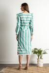 Shop_Doodlage_Green Meline Upcycled Cotton Panelled Dress_at_Aza_Fashions