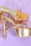 Buy_Tiesta_Gold Lace Up Metallic Block Heels _Online_at_Aza_Fashions