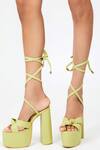 Buy_Tiesta_Green Lace Up Block Heels _at_Aza_Fashions