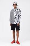 Genes Lecoanet Hemant_White Cotton Poplin Printed Polka Dot Stripe And Shirt  _Online_at_Aza_Fashions