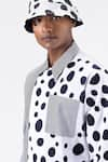 Shop_Genes Lecoanet Hemant_White Cotton Poplin Printed Polka Dot Stripe And Shirt  _Online_at_Aza_Fashions