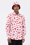 Buy Genes Lecoanet Hemant Red Cotton Poplin Polka Dot Print Shirt at Aza Fashions Buy_Genes Lecoanet Hemant_Red Cotton Poplin Polka Dot Print Shirt_at_Aza_Fashions
