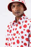 Shop Genes Lecoanet Hemant Red Cotton Poplin Polka Dot Print Shirt Online at Aza Fashions Shop_Genes Lecoanet Hemant_Red Cotton Poplin Polka Dot Print Shirt_Online_at_Aza_Fashions