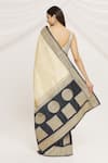 Shop_Resa by Ushnakmals_Ivory Katan Silk Woven Kadiyal Border Geometric Saree _at_Aza_Fashions