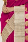 Shop_Resa by Ushnakmals_Magenta Tussar Silk Woven Paisley Pattern Saree _Online_at_Aza_Fashions