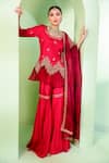 Buy_Laxmishriali_Red Dupatta Organza, Kurtaupada And Organza, Sharara Upada Kurta Set _at_Aza_Fashions