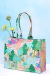 Buy_Payal Singhal_Peach Print Kuno Canvas Tote Bag _at_Aza_Fashions