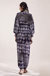 Shop_Amka_Blue Crepe Azo Free Sustainable Ink Dye Rome Bandhej Print Tunic And Pant Set _at_Aza_Fashions