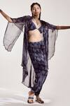 Buy_Amka_Blue Crepe Azo Free Sustainable Ink Dye Bralette Rosemary Overlay Pant Set _Online_at_Aza_Fashions