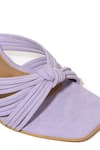 Paio Purple Delphi Knotted Block Heels at Aza Fashions Paio_Purple Delphi Knotted Block Heels_at_Aza_Fashions