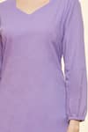 Shop_Adara Khan_Purple Cotton V Neck Kurta Set_Online_at_Aza_Fashions