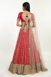 Shop_Abhinav Mishra_Pink Lehenga- Organza Embroidered Mirror And Zari Floral Print Bridal Set _at_Aza_Fashions