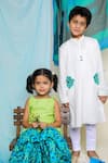 Miko Lolo_Green Cotton Print Floral Top And Sharara Set _Online_at_Aza_Fashions