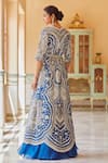 Shop_Osaa By Adarsh_Blue Organza Sequin, Thread And Cutdana Round Embroidered Jacket Lehenga Set_at_Aza_Fashions