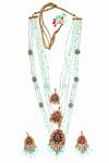 Buy Auraa Trends Blue Stones, Diamonds Multi Layered Long Necklace Set at Aza Fashions Buy_Auraa Trends_Blue Stones, Diamonds Multi Layered Long Necklace Set _at_Aza_Fashions