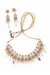 Buy_Auraa Trends_Gold Plated Kundan Stone Drop Choker Set _Online_at_Aza_Fashions