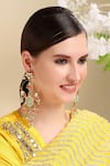 Buy_Auraa Trends_Blue Kundan Embellished Long Earrings _at_Aza_Fashions