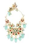 Auraa Trends_Blue Kundan Bead Drop Chandbalis _at_Aza_Fashions