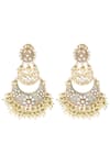 Buy_Auraa Trends_Gold Plated Kundan Meenakari Chandbalis _at_Aza_Fashions