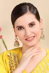 Buy_Auraa Trends_Gold Plated Stones, Beads, Diamonds Kundan Embellished Jhumkis _at_Aza_Fashions